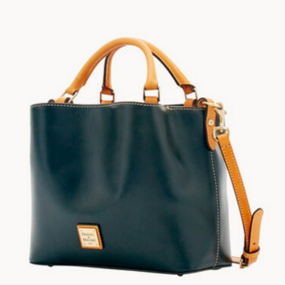 Dooney & Bourke Wexford Leather Small Brenna Black & Tan - Picture 2 of 8
